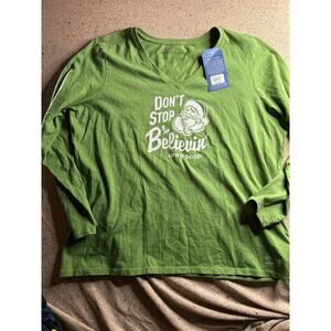 NWT Life Is Good “Don’t Stop Believin’” Santa Long Sleeve Tee XXL
